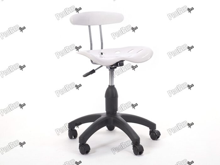 Amortisörlü Çalışma Sandalyesi | Plastik Oturaklı - Beyaz - Plastik Ayak